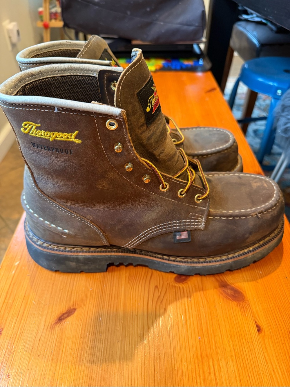 Thorogood 1957 Series Waterproof Men's Brown Work Boots, sz 10.5
